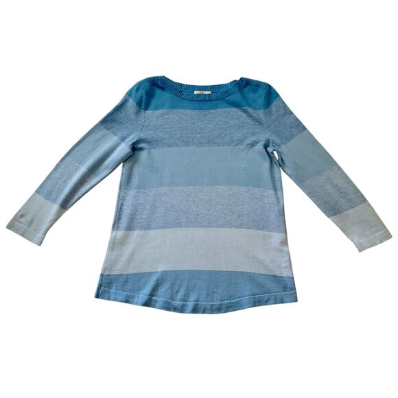 Croft and Barrow Womens Size Small Blue Stripe Sweater Lightweight - Picture 1 of 5